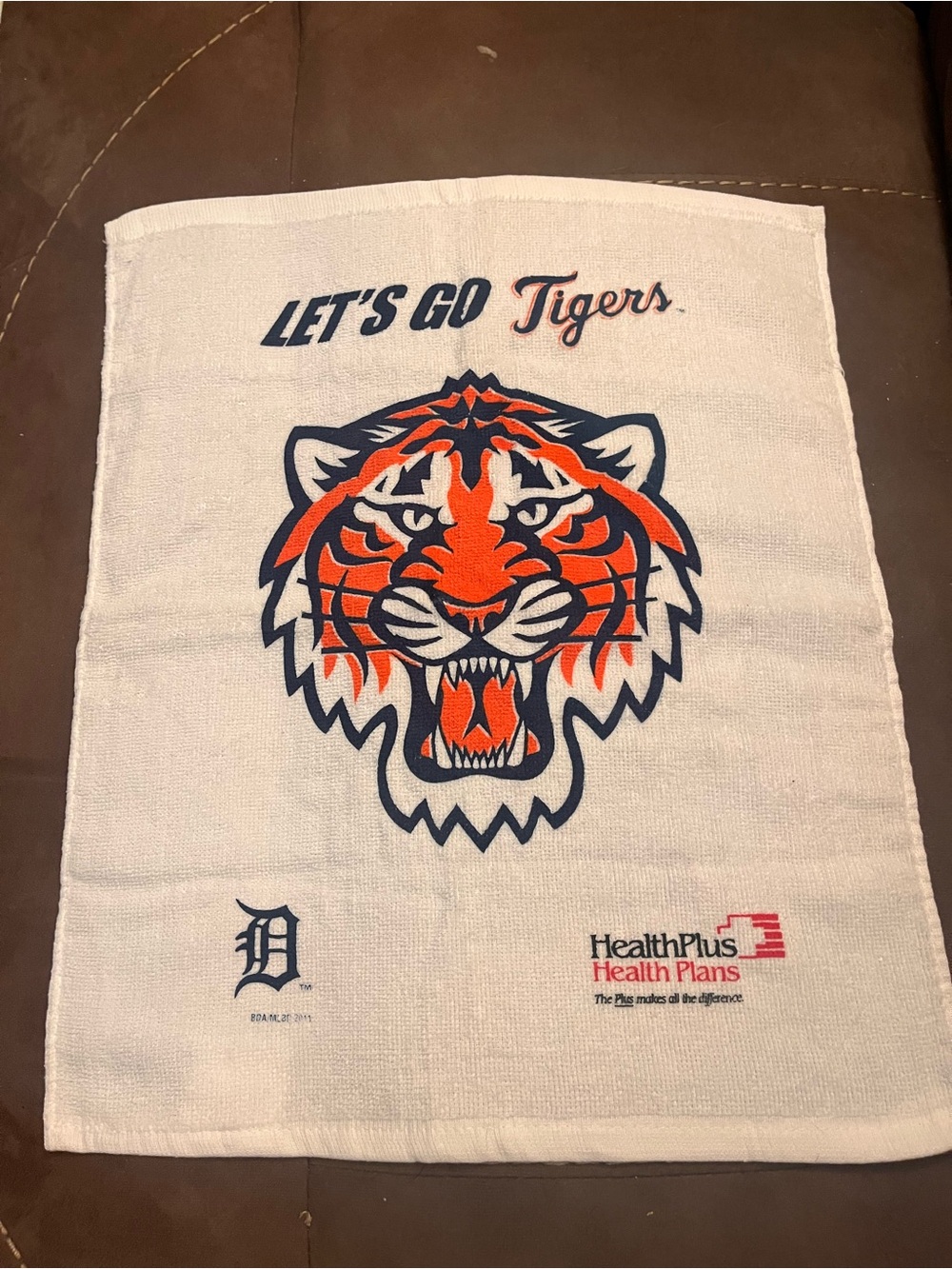 Let's Go Tigers White Orange & Navy Rally Towel